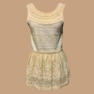 One September Embroidered Peplum Top - Small